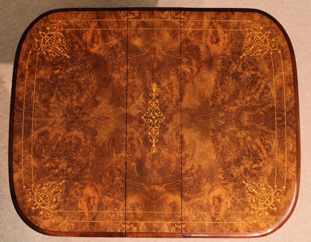 A Fine Quality Burr Walnut Inlaid Baby Sutherland Table. View XI