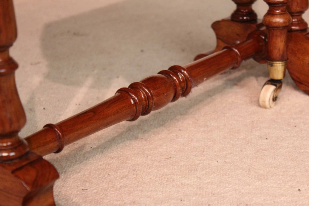 A Fine Quality Burr Walnut Inlaid Baby Sutherland D-Ended Table. View V