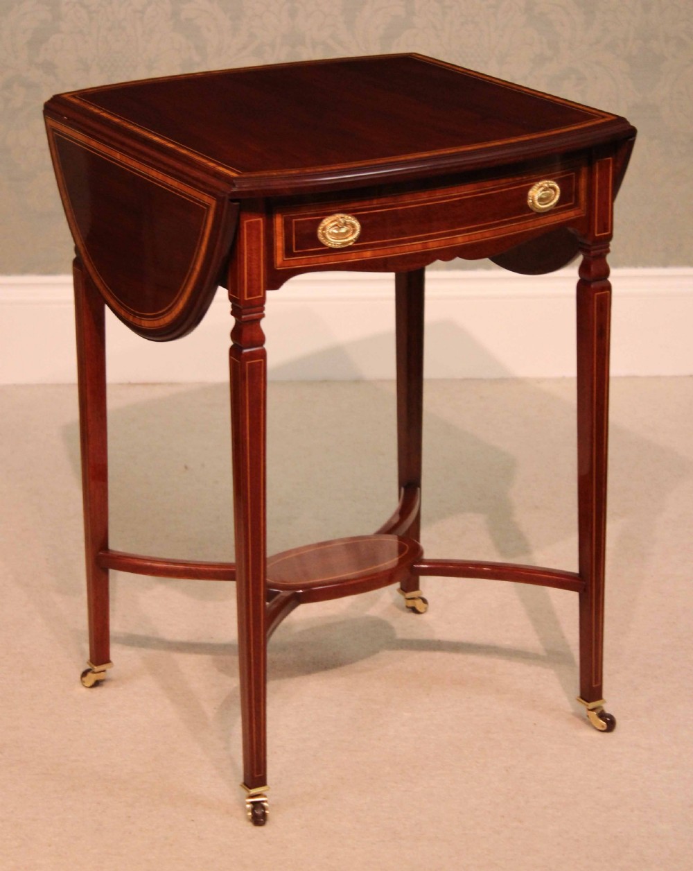 The Quality Edwardian Mahogany Inlaid Pembroke Table View II