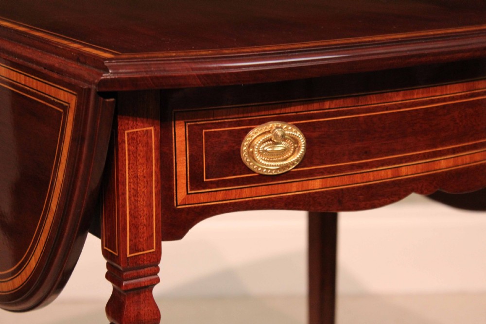 The Quality Edwardian Mahogany Inlaid Pembroke Table View III