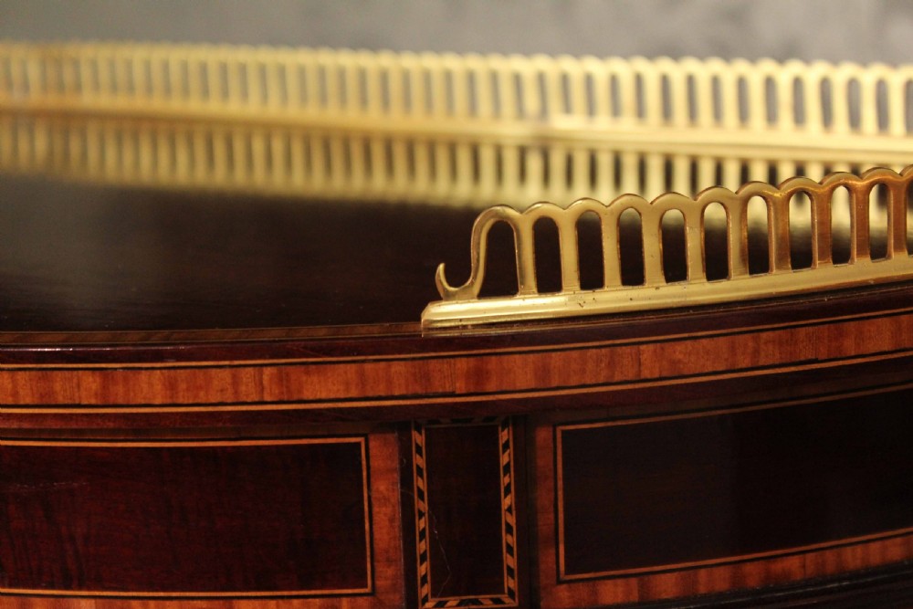 A Fine Quality Pair of Edwardian Inlaid Bow-front Glazed Display Cabinets View VIII
