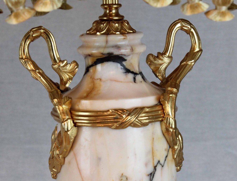 A Late 19th C. Pair of French Marble and Ormolu Table Lamps View II