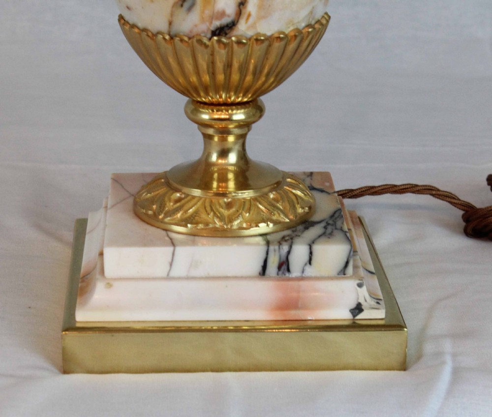 A Late 19th C. Pair of French Marble and Ormolu Table Lamps View III