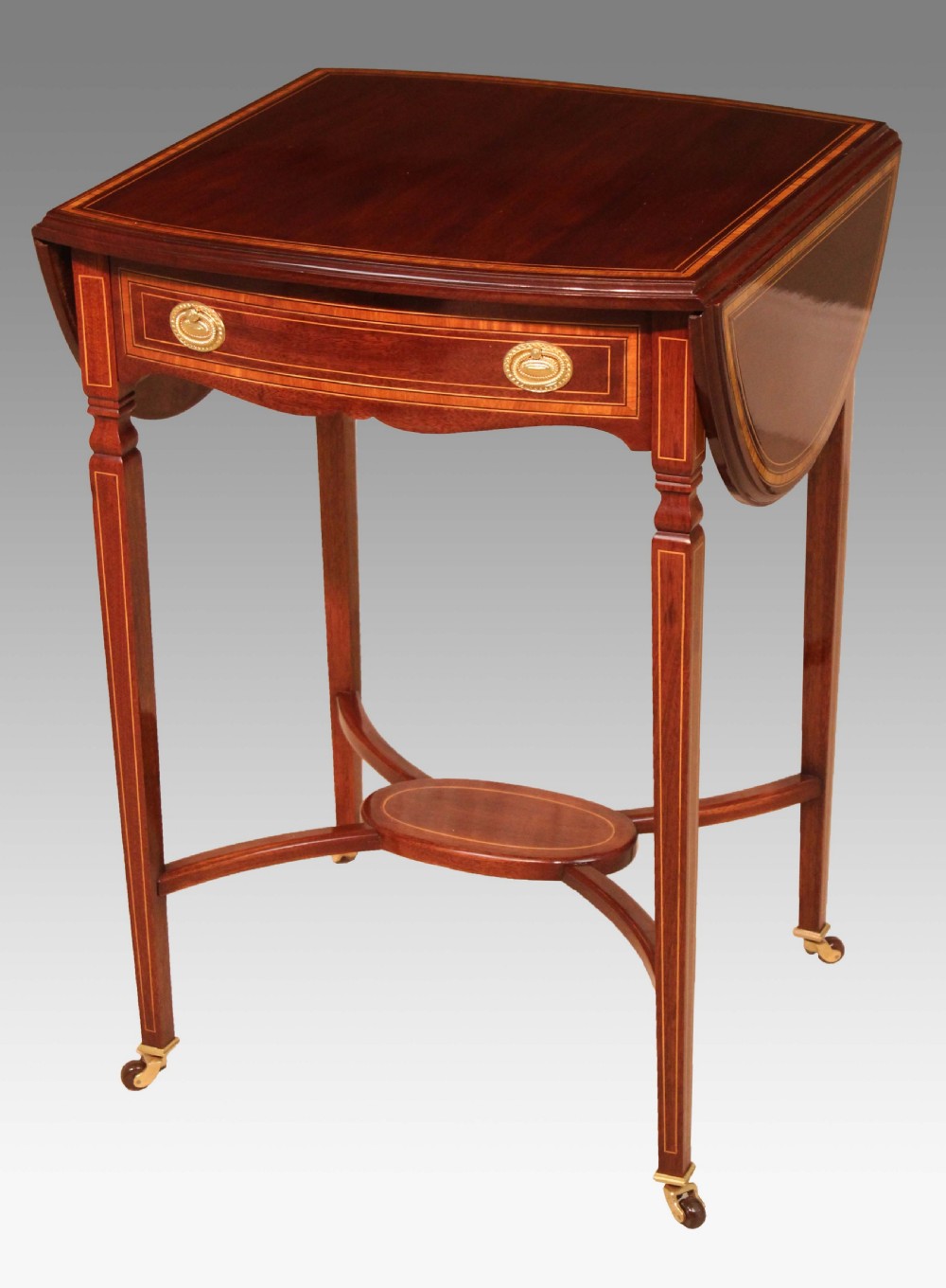 The Quality Edwardian Mahogany Inlaid Pembroke Table