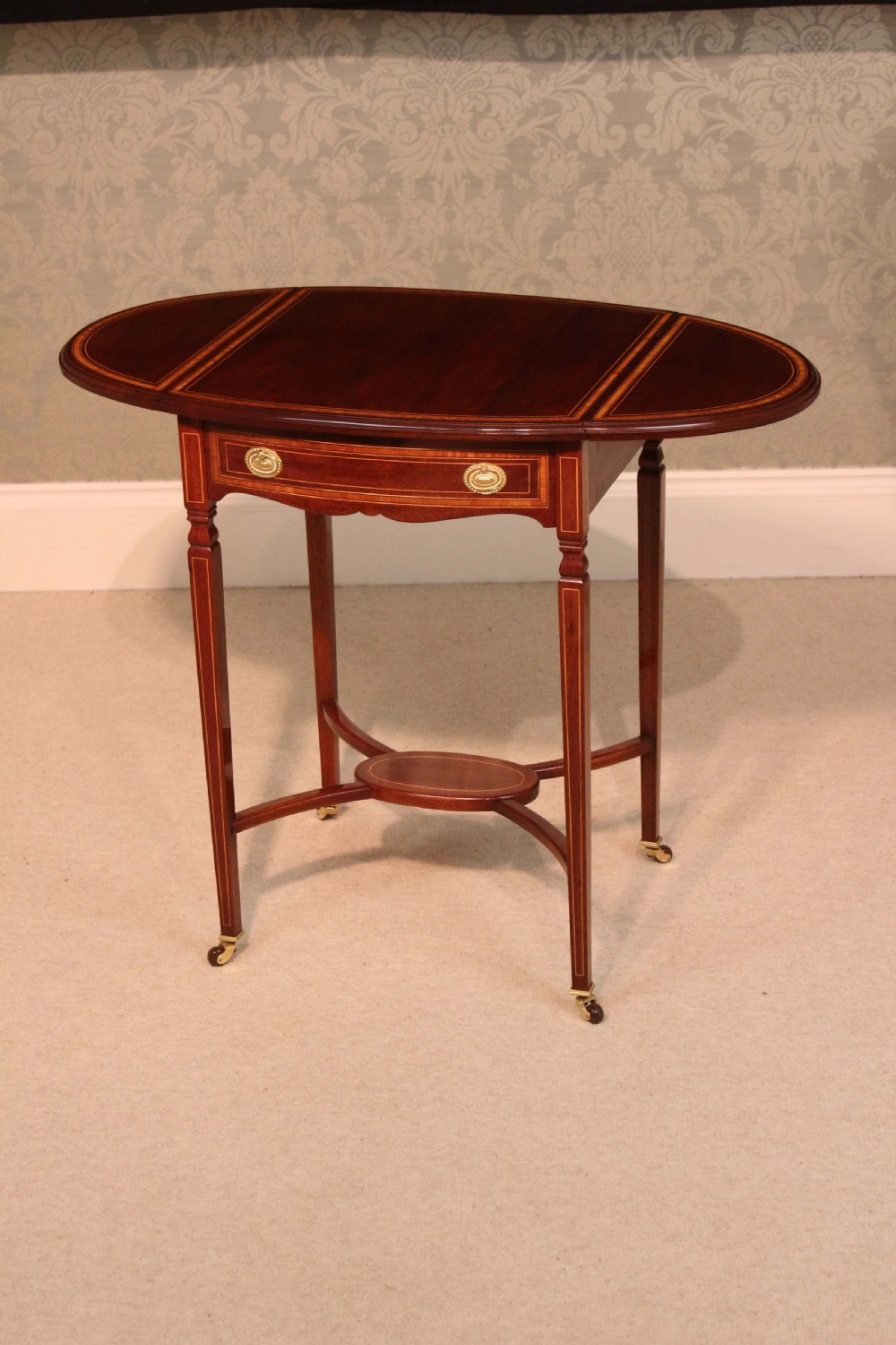 The Quality Edwardian Mahogany Inlaid Pembroke Table View IV