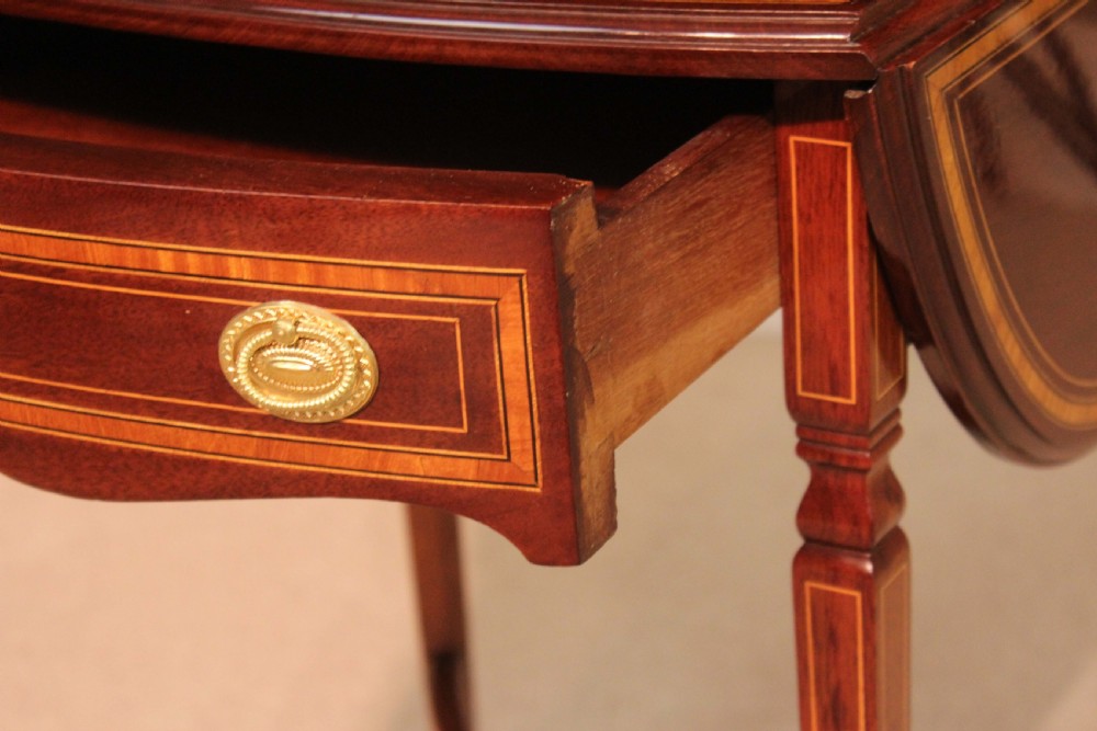 The Quality Edwardian Mahogany Inlaid Pembroke Table View V