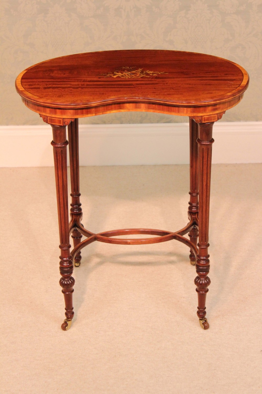 A Quality Late Victorian Mahogany Inlaid Kidney Table View II
