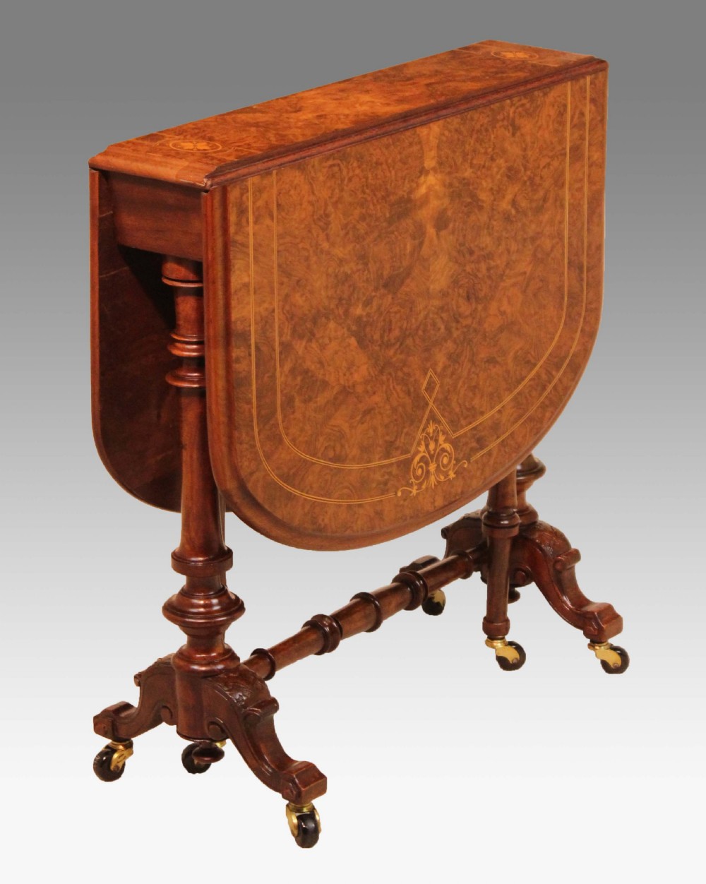 A Lovely Victorian Burr Walnut Baby Sutherland Table