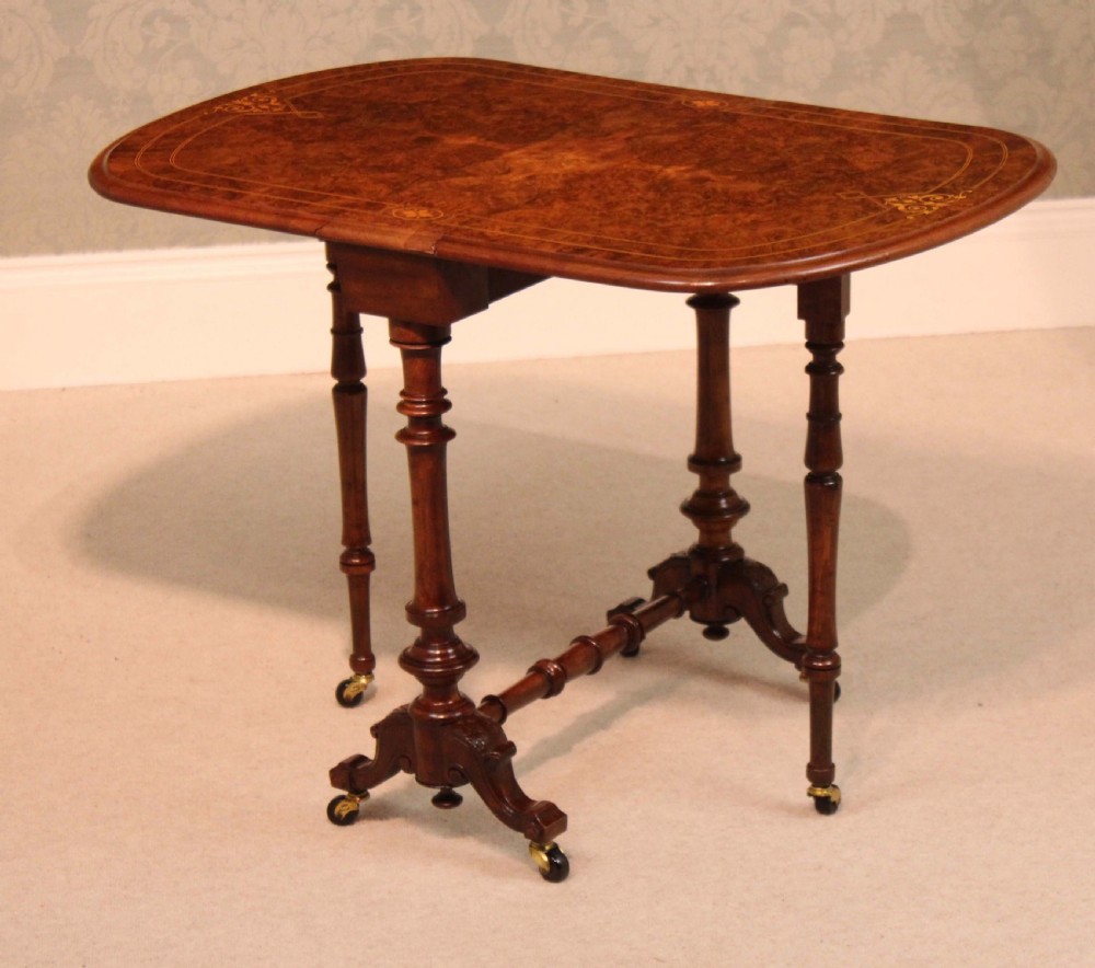 A Lovely Victorian Burr Walnut Baby Sutherland Table View II