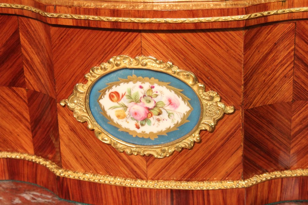 A Fine Victorian Kingwood and Ormolu mounted Table Top Jardiniere with Painted Plaques View IV