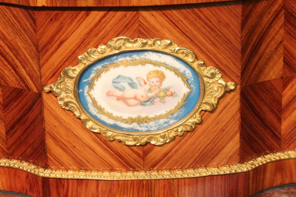 A Fine Victorian Kingwood and Ormolu mounted Table Top Jardiniere with Painted Plaques View VII
