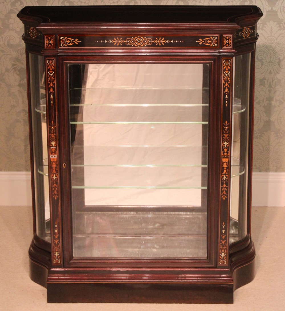 A Lovely Victorian Coromandel Aesthetical Serpentine ended Pier Cabinet attr. to Lamb of Manchester View III