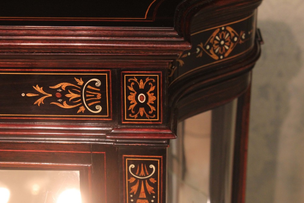 A Lovely Victorian Coromandel Aesthetical Serpentine ended Pier Cabinet attr. to Lamb of Manchester View IV