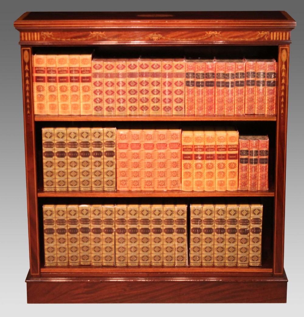 A Fine Quality Mahogany Late Victorian Inlaid Open Bookcase by Maple & Co.