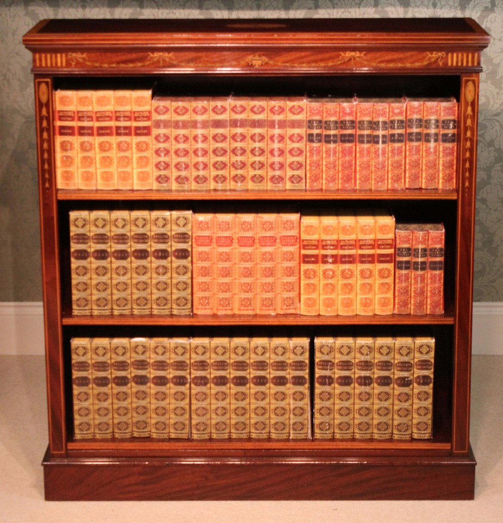 A Fine Quality Mahogany Late Victorian Inlaid Open Bookcase by Maple & Co. View II