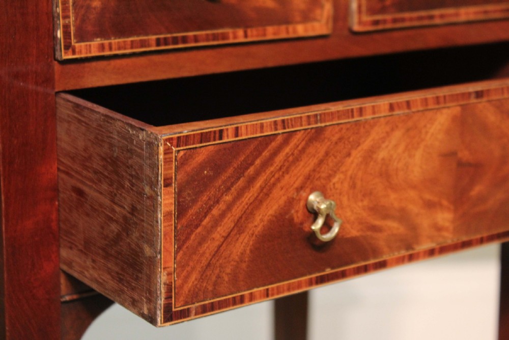 The Quality Edwardian Mahogany Inlaid Side Table. View III