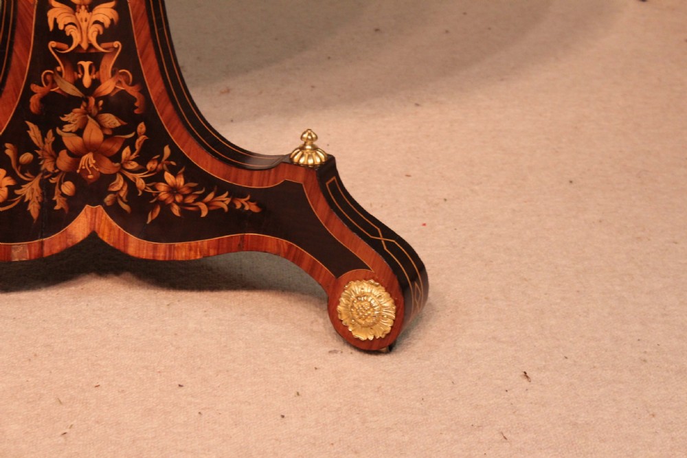 An Exceptionally fine Inlaid Walnut and Kingwood Marquetry Centre Table attributed to Edward Holmes Baldock View IV