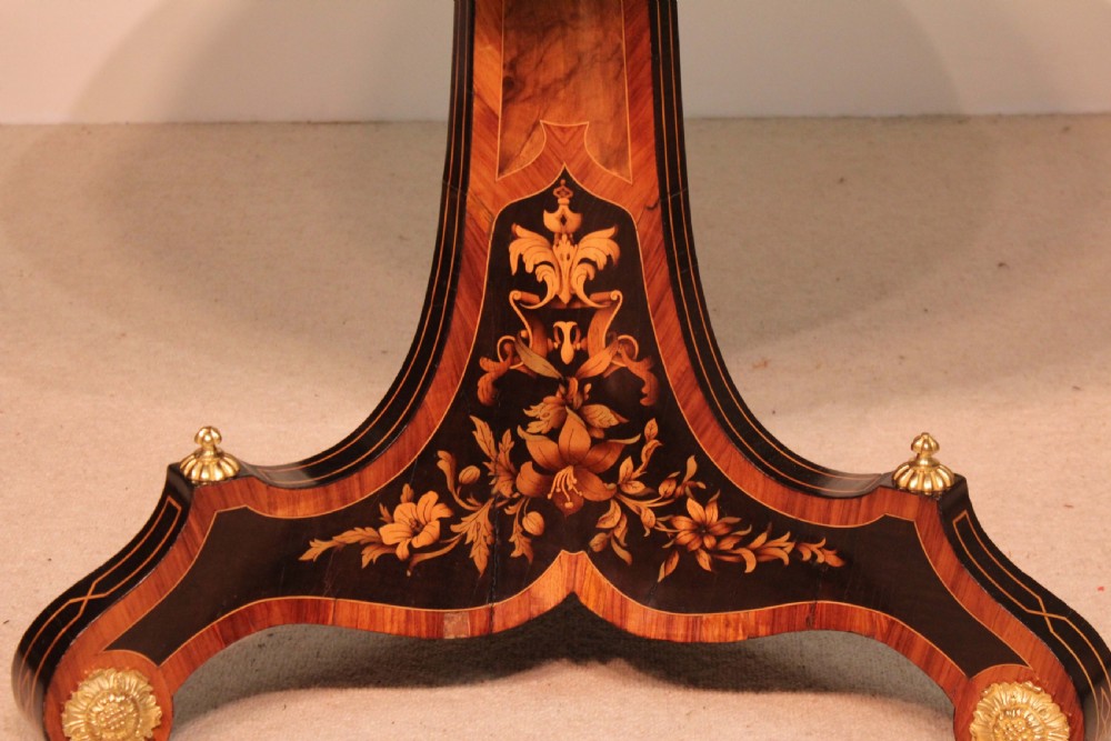 An Exceptionally fine Inlaid Walnut and Kingwood Marquetry Centre Table attributed to Edward Holmes Baldock View VII