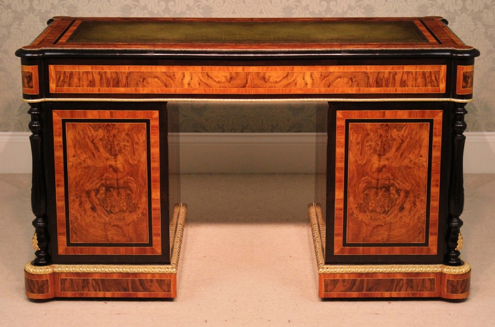An Exceptional Exhibition Quality inlaid Partners Desk in the style of Holland and Sons. View V