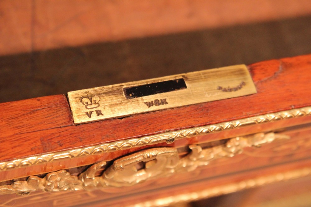 An Exceptional Exhibition Quality inlaid Partners Desk in the style of Holland and Sons. View XII