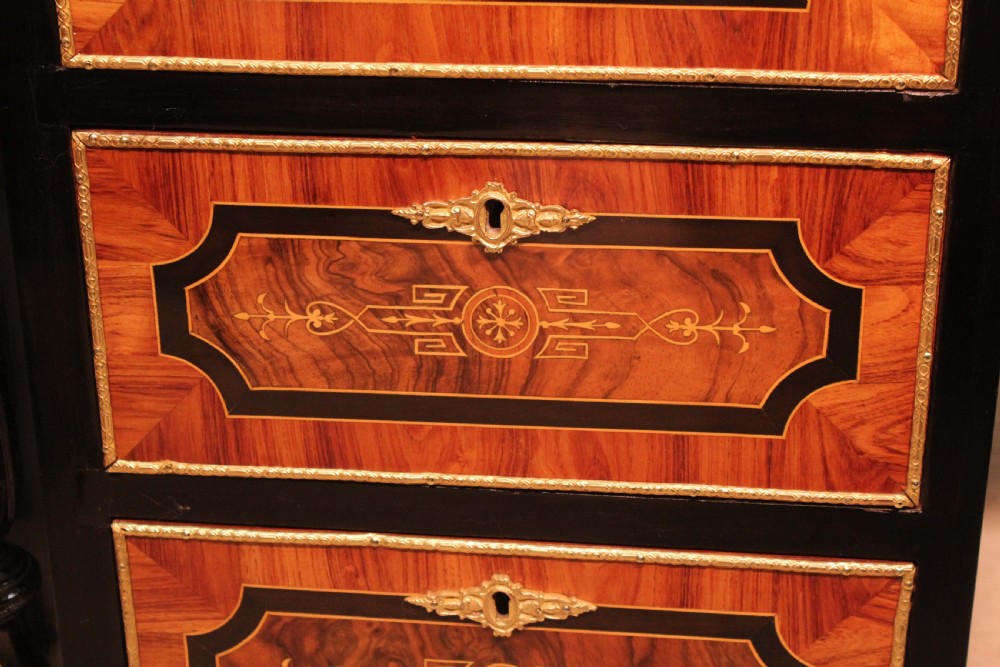 An Exceptional Exhibition Quality inlaid Partners Desk in the style of Holland and Sons. View XVI