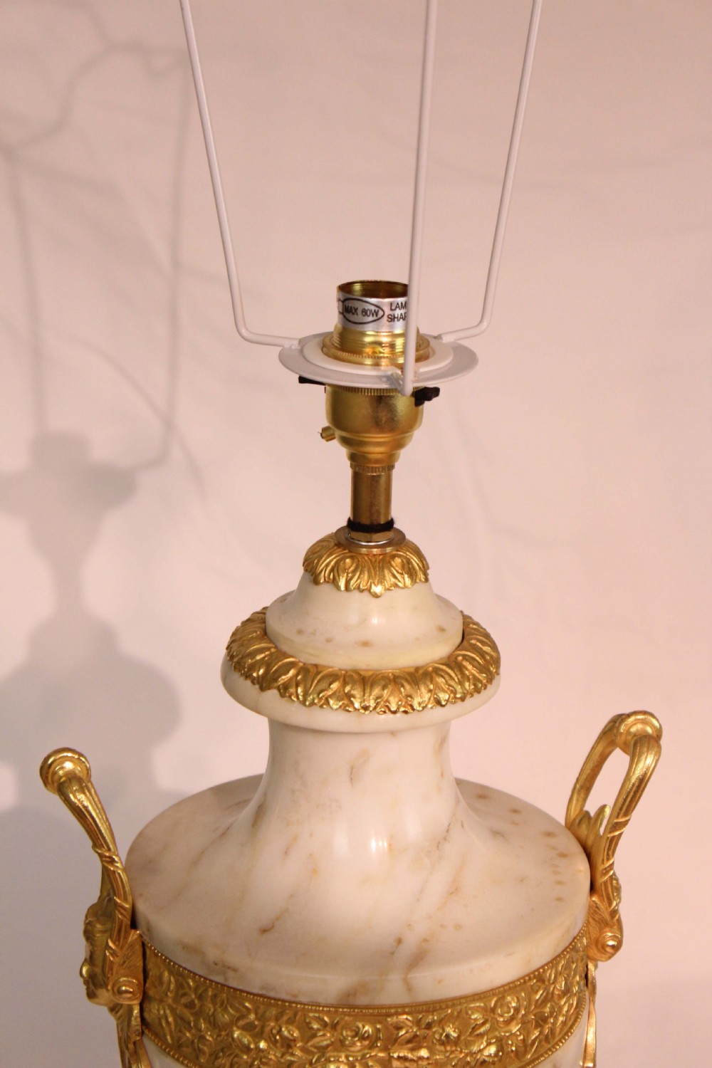 A Fine Quality Late 19th Century Carrera Marble and Ormolu Pair of Table Lamps View VI