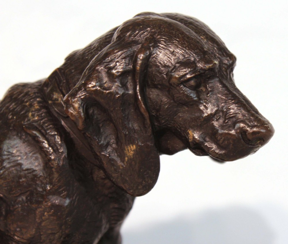 The Fine Quality Late 19th Century French Bronze ”Basset Debout” by Antoine-Louis Barye, signed  View II