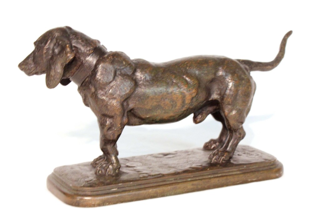 The Fine Quality Late 19th Century French Bronze ”Basset Debout” by Antoine-Louis Barye, signed  View IV