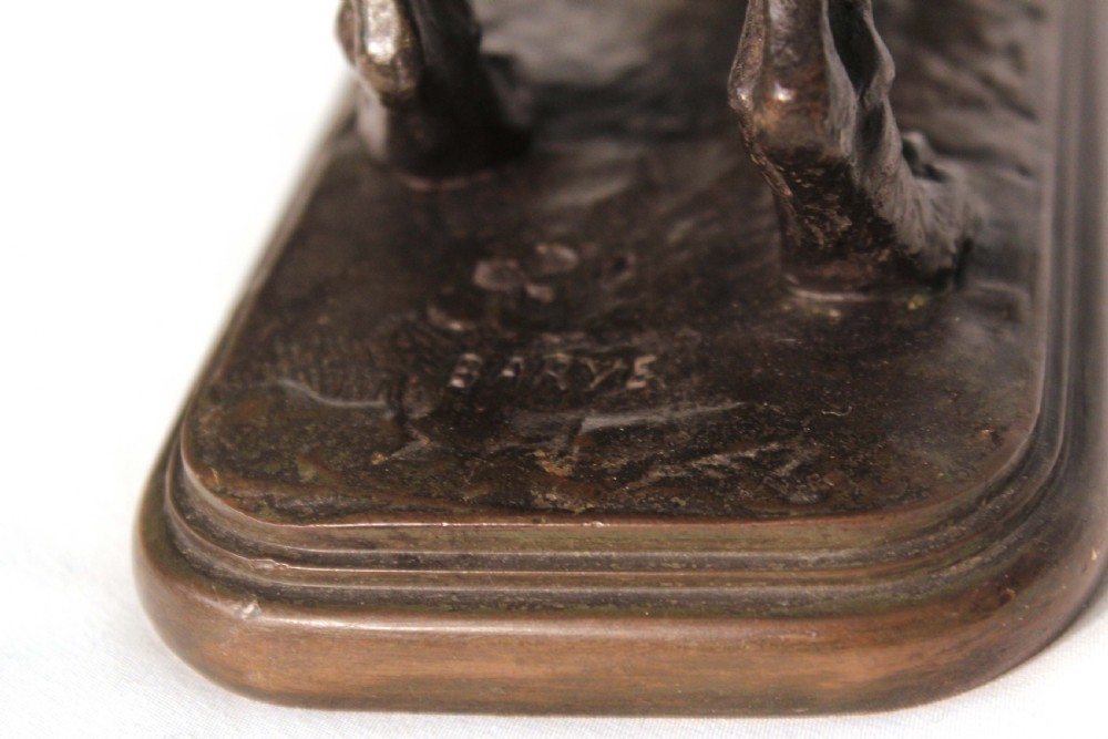 The Fine Quality Late 19th Century French Bronze ”Basset Debout” by Antoine-Louis Barye, signed  View V
