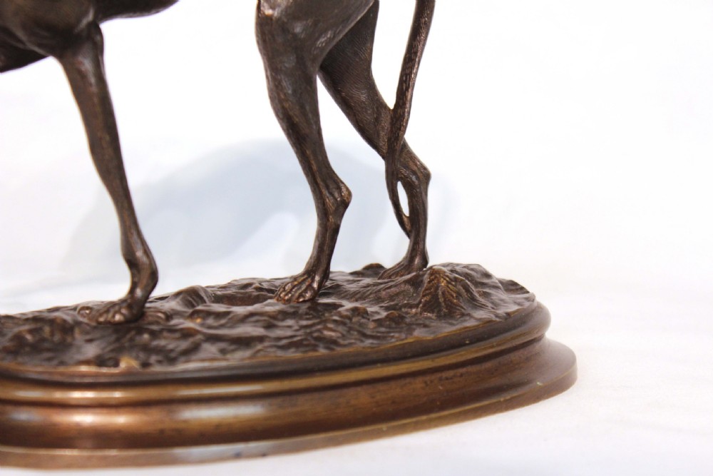 The Quality Early 20th Century French Bronze of a Greyhound View III