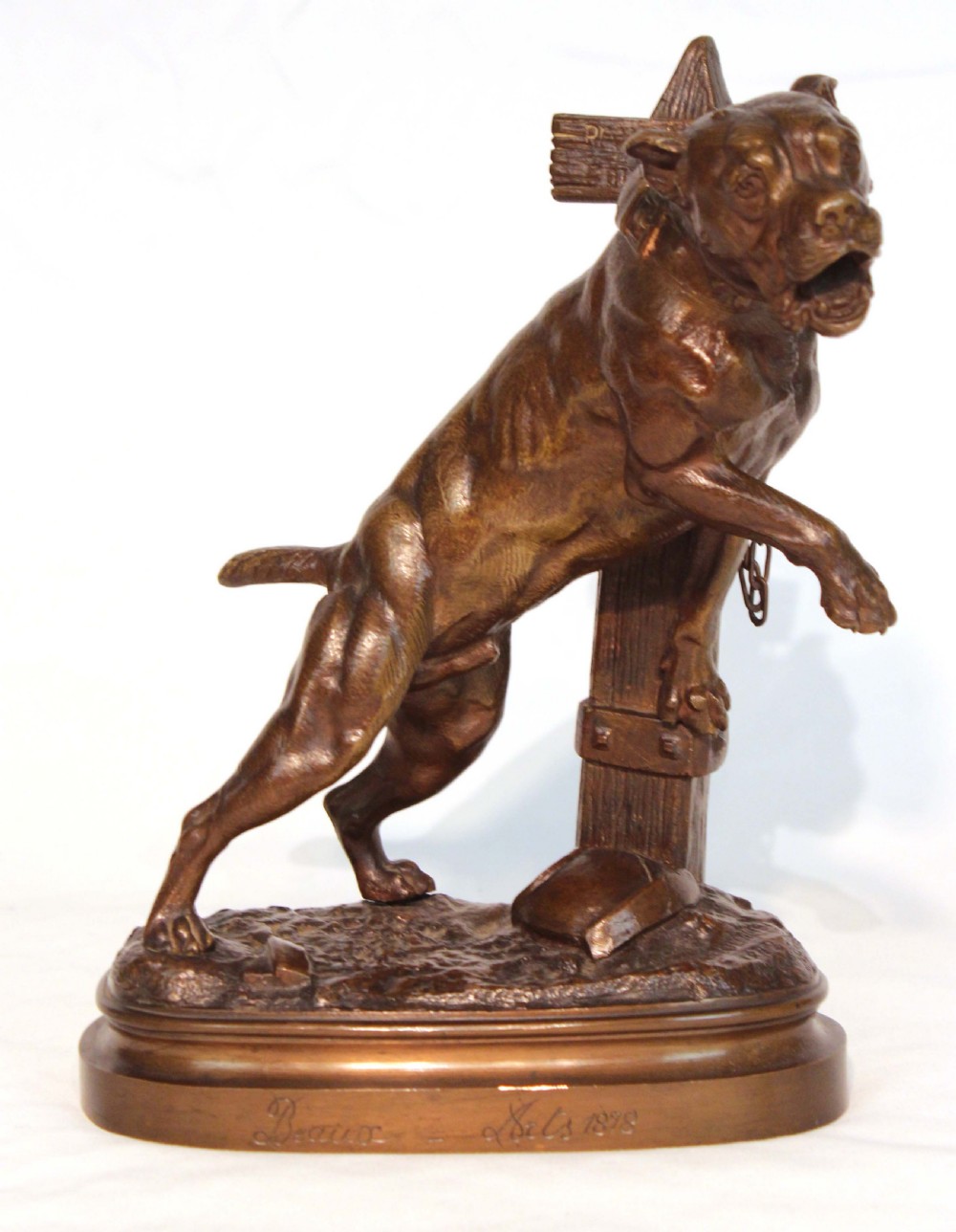 The Quality 19th Century French Bronze Sculpture of Bull Dog by Prosper Lecourtier