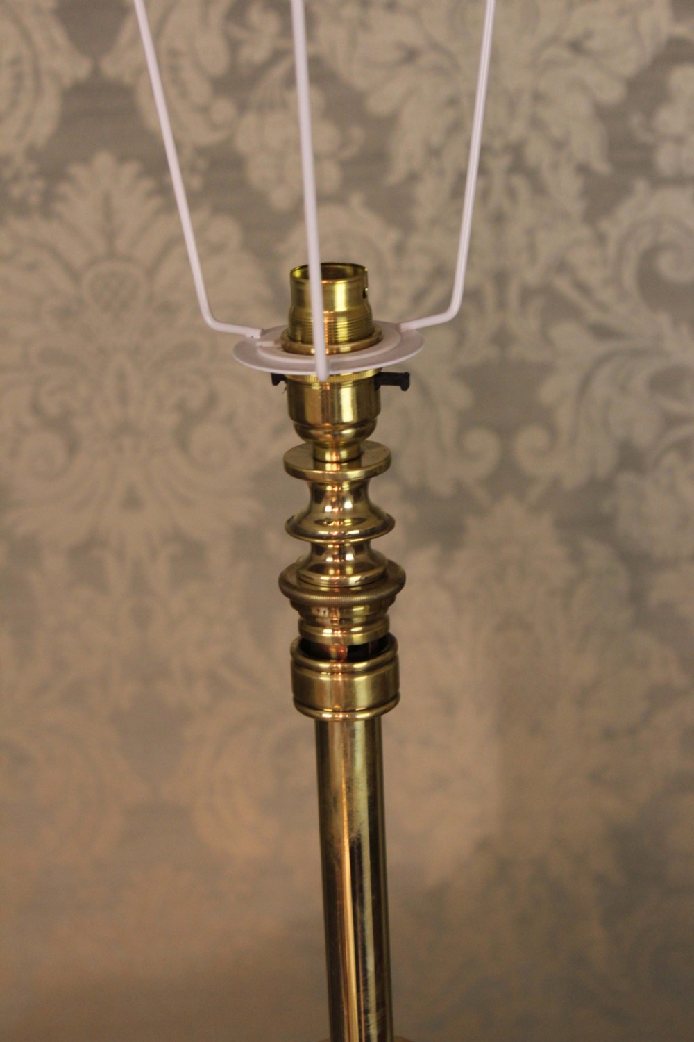 The Quality Edwardian Brass Corinthian Column Standing Lamp. View V