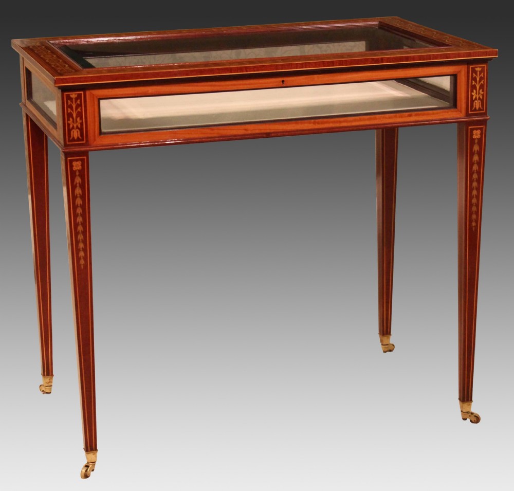 An Edwards & Roberts Fine Quality Late Victorian Mahogany Inlaid Rectangular Bijouterie Table
