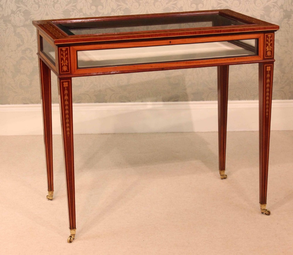 An Edwards & Roberts Fine Quality Late Victorian Mahogany Inlaid Rectangular Bijouterie Table View VII