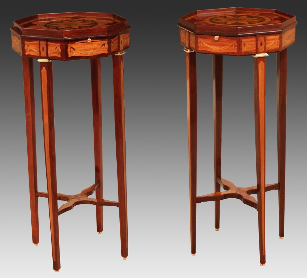 A Fine pair of inlaid Mahogany Victorian Kettle stands