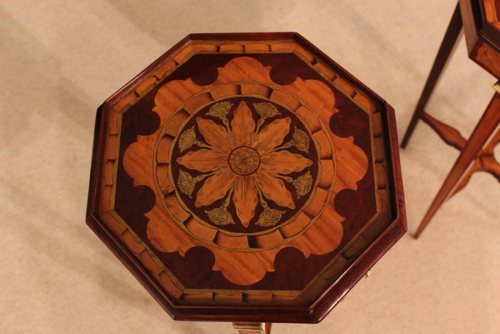 A Fine pair of inlaid Mahogany Victorian Kettle stands View III