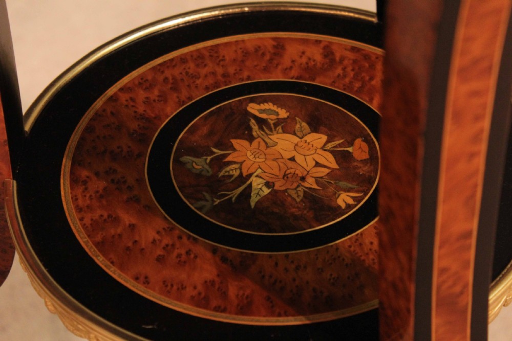 An Exhibition Quality Pair of Edwards and Roberts French Style Inlaid and Ormolu Mounted Side Tables View III
