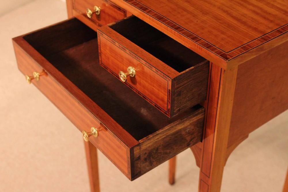 The Quality Edwardian Satinwood Inlaid Side Table. View VI
