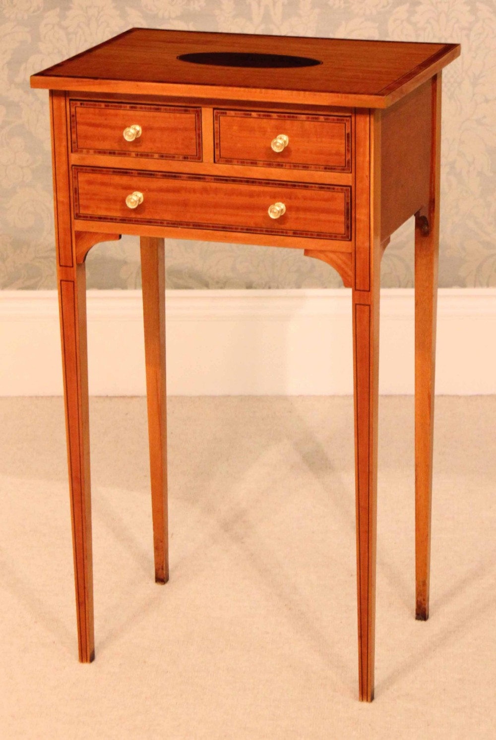 The Quality Edwardian Satinwood Inlaid Side Table. View VII