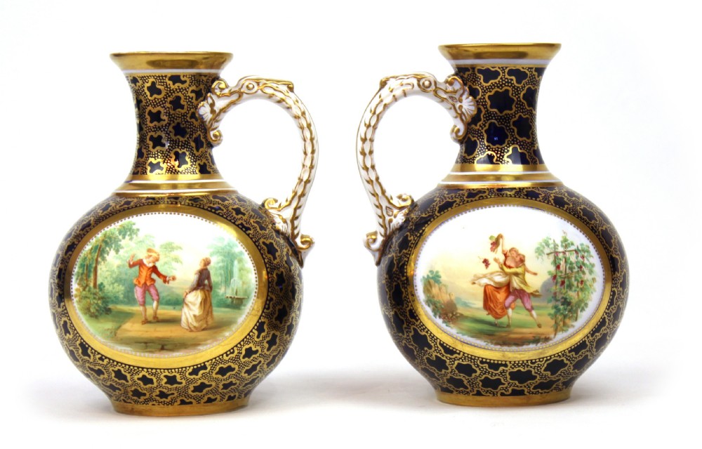A Fine Pair of 18th Century Sevres Bottle Jugs View II
