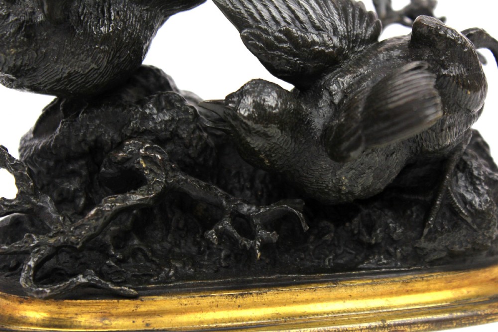 Ferdinand Pautrot (1832-1874) A 19th Century French Bronze Bird Group View III