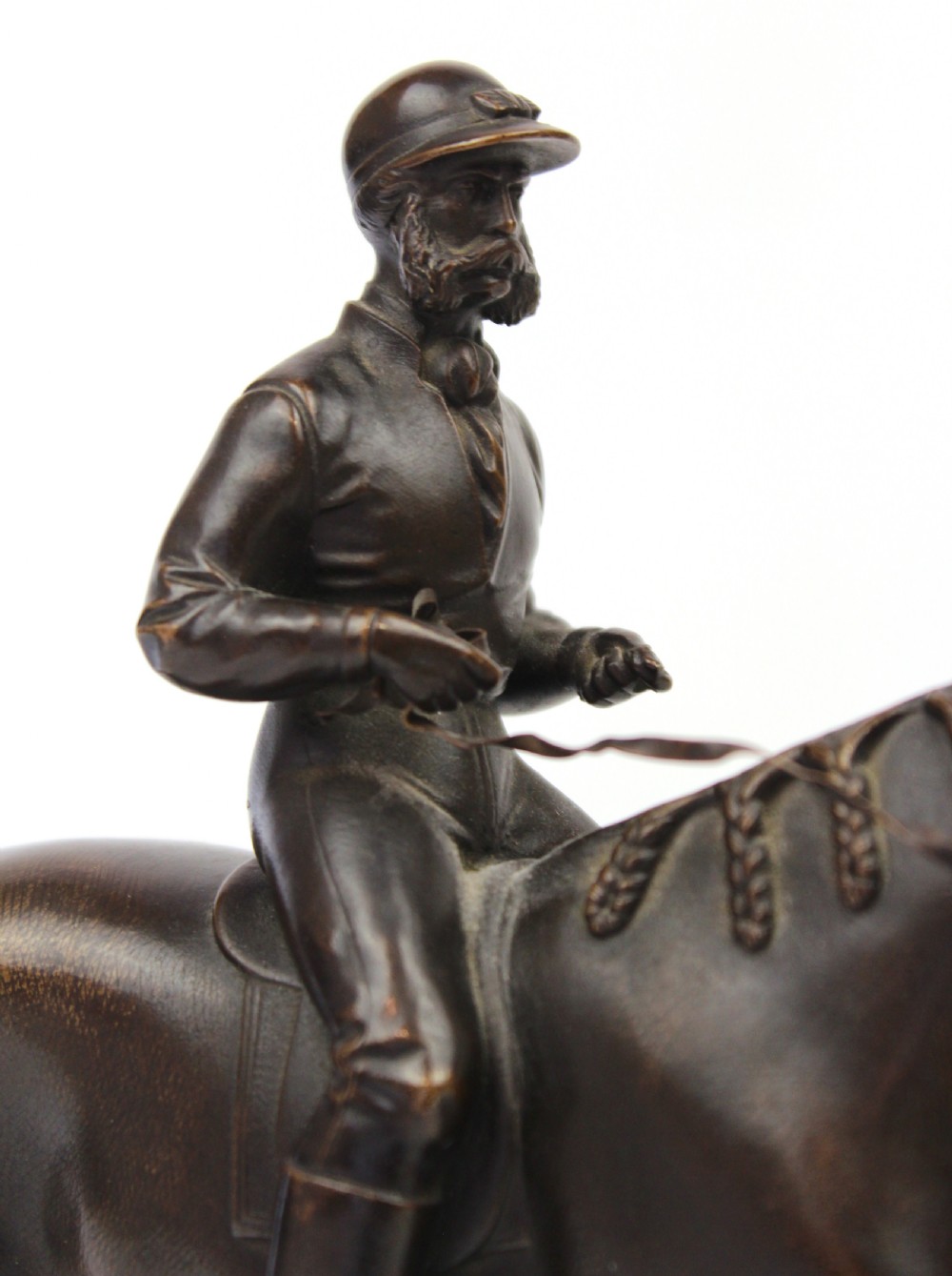 A 19th Century Bronze sculpture of a jockey and horse View II