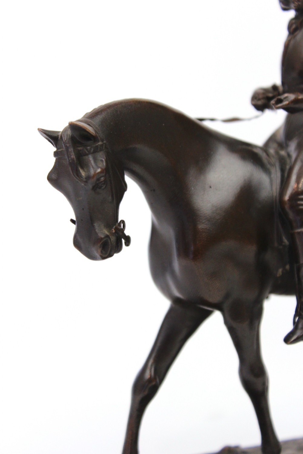 A 19th Century Bronze sculpture of a jockey and horse View III