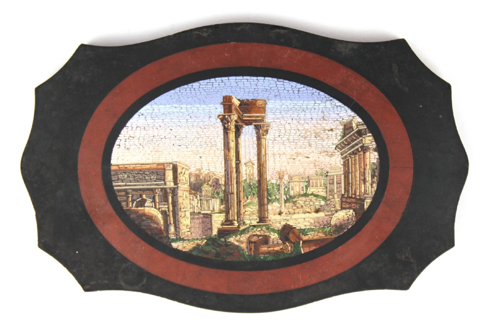 Grand Tour 19th Century Italian Micro Mosaic Plaque