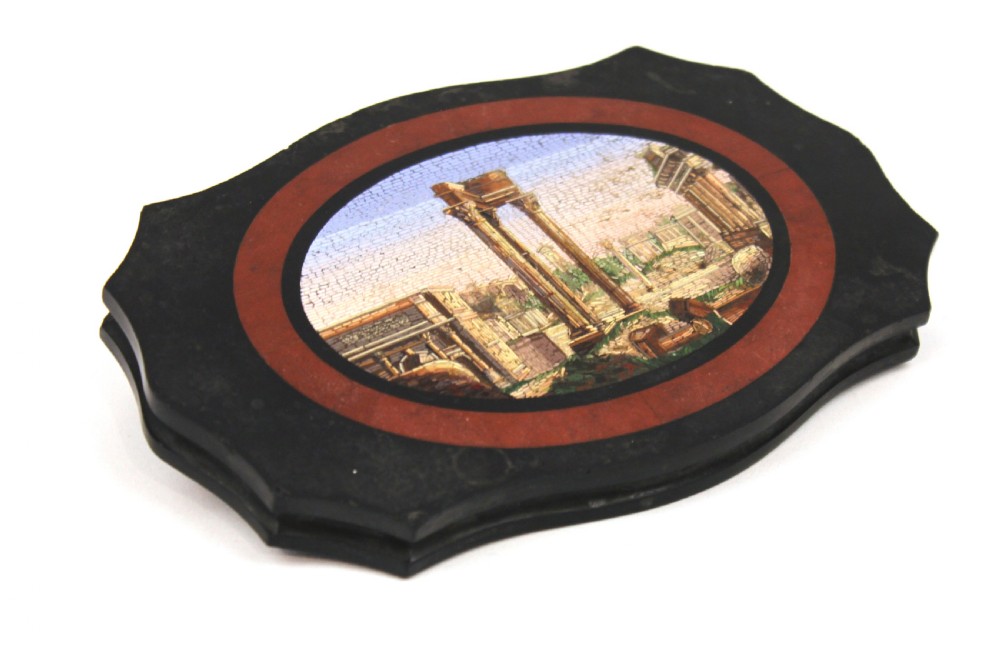Grand Tour 19th Century Italian Micro Mosaic Plaque View III