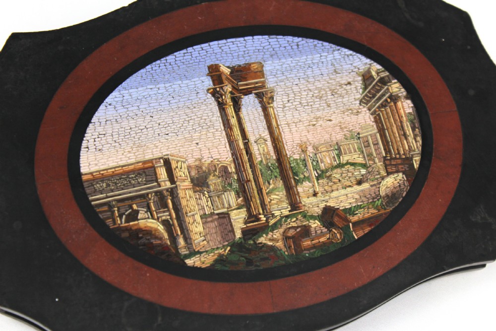 Grand Tour 19th Century Italian Micro Mosaic Plaque View IV