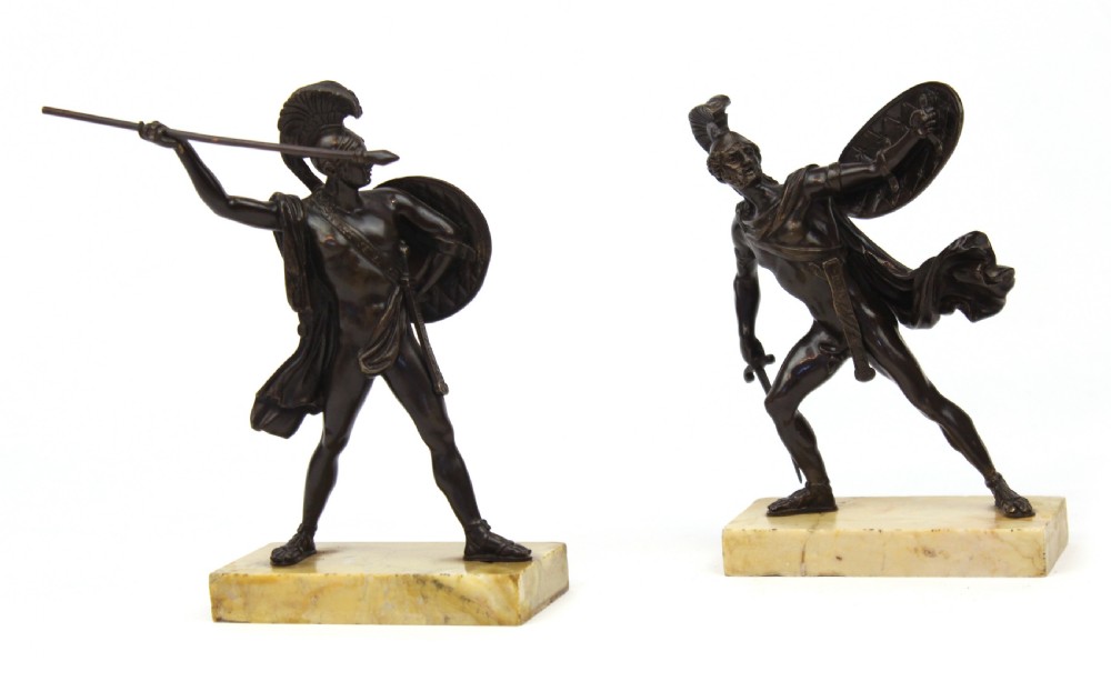 A Pair of 19th Century Gladiator Bronzes
