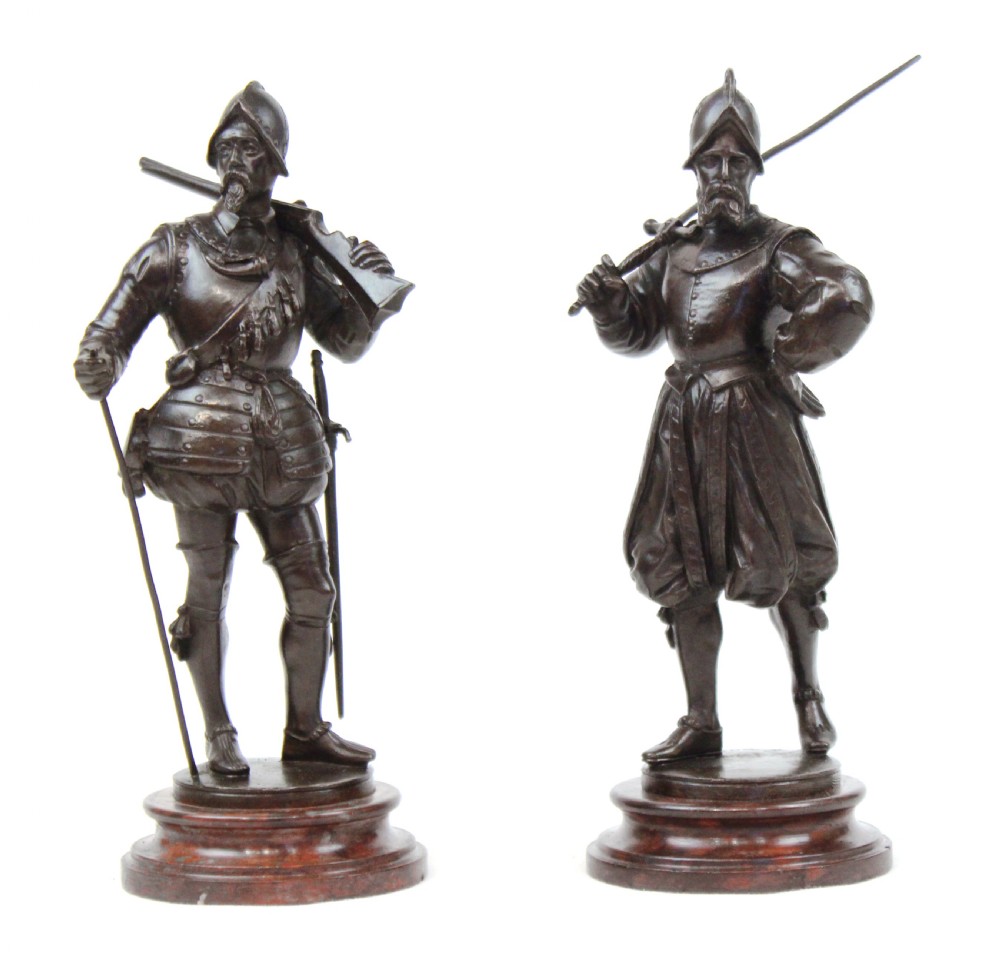 EMILE CORIOLAN HIPPOLYTE GUILLEMIN (1841-1907) PAIR OF BRONZES