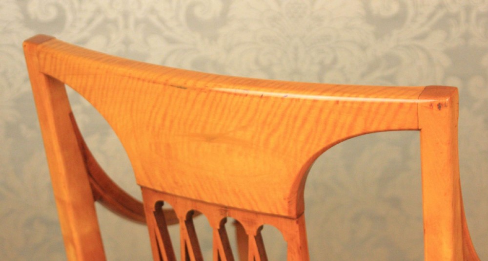 An Elegant Pair Of Painted And Carved Satinwood Side Chairs View III
