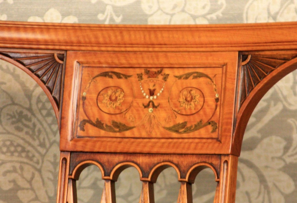 An Elegant Pair Of Painted And Carved Satinwood Side Chairs View V